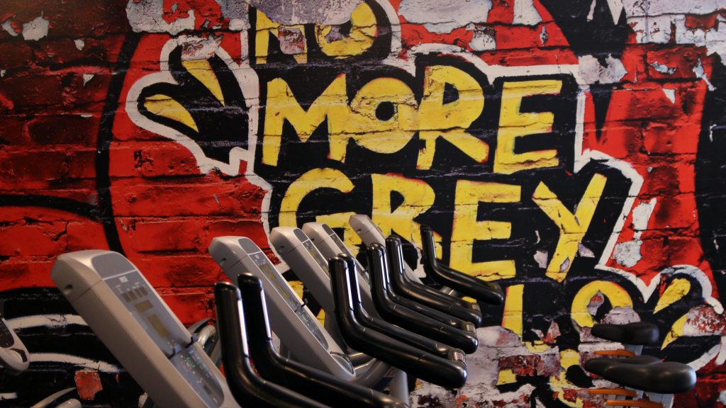 Graffiti no more grey walls im Cardiobereich